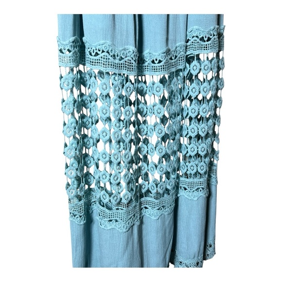 Justify Blue Maxi A-Line Skirt with Smocked Cut Out Design - Picture 4 of 8